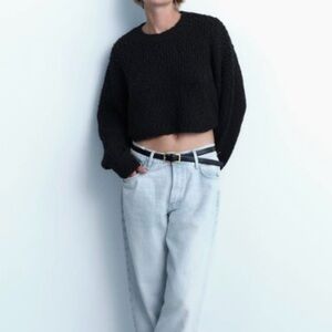 ZARA Structured Crop Knit Sweater